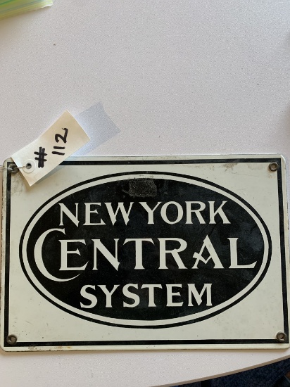 NEW YORK CENTRAL SYSYEM METAL SIGN