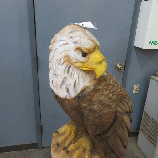 4 1/2' Wooden Chainsaw Carved American Eagle