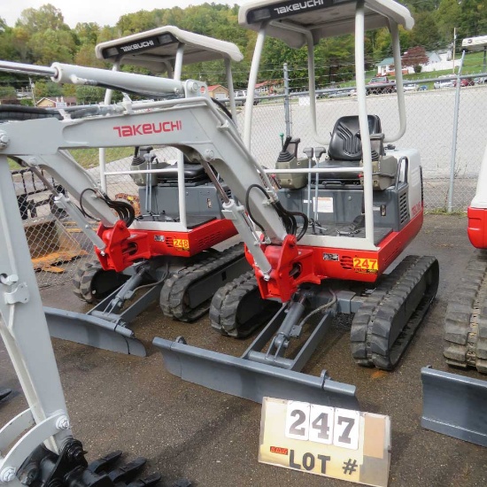 Takeuchi TB 016 Compact Excavator S/N 116116403, 2066 Hrs.