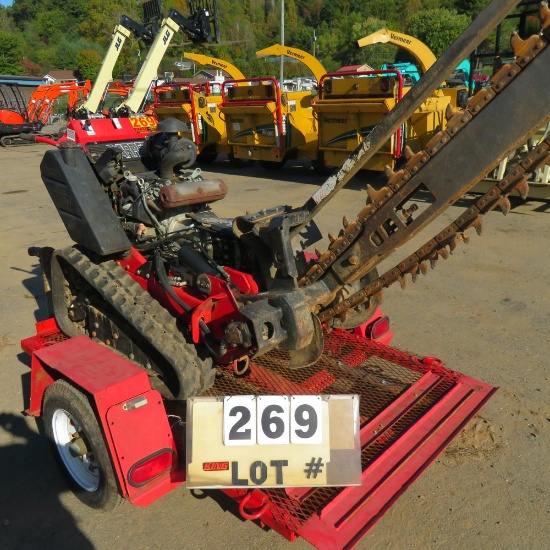 Barreto 2024 TK Compact Trencher Honda V-Twin Gas Engine w/Tilt Trailer, S/N TK1090, 641 Hrs.