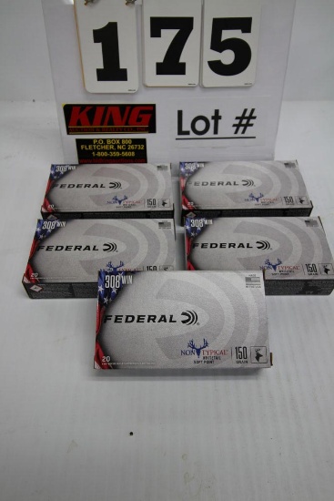 100 Rounds of Fedeal 308 WIN 150 Gr Soft Point Ammunition