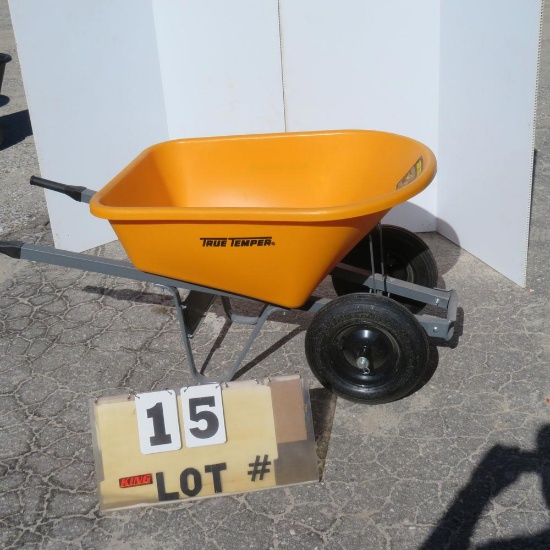 True Temper Dual Wheel Wheel Barrow (Metal Handles)