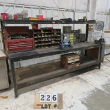 (2) 10' Workbenches - (1) w/Contents (Grinder & Vise)