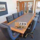 12'x4' Oak Conference Table & (10) Executive Chairs