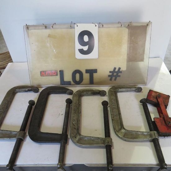 Lot of 4/8" "C" Clamps & (1) Magnetic Clamp
