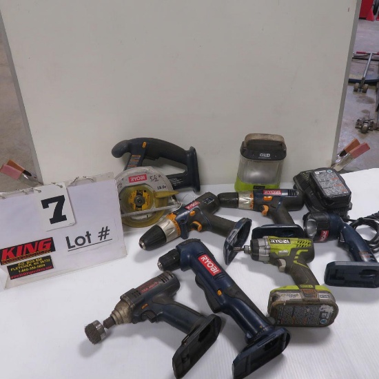 Lot of Ryobi Tools; (2) Batteries & Charger