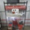 Rack w/Contents:  Central Pnuematic Sand Blaster Roll of Red Rubber 36
