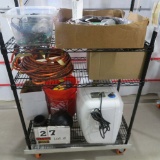 Rack with Contents: Vapor Barrier, Drill Press Clamps, 3