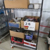 Rack w/Contents:  Saber Saw, Miter Clamp, Mini Cut Off Saw, Arrow Electric