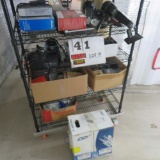 Rack w/Contents:  Assorted Screws, Nuts, Brackets Key Boards, Monitor Scree