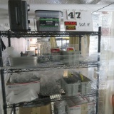 Rack w/Contents:  Ken Brown Electric Heater, Deck Screws, Dry Wall Screws,