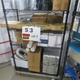 Rack w/Contents:  Duct Parts, Slab Condenser Stands, In-Line Duct Fans, Por
