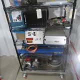 Rack w/Contents:  Flourescent Light w/Extra Bulbs Circulators for Fresh Wat