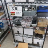 Rack w/Contents:  Hot Knife, Dremel Tool Kit, Linear Bearing Blocks, Circui
