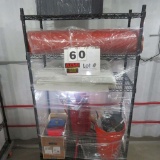 Rack w/Contents:  Central Pnuematic Sand Blaster Roll of Red Rubber 36