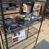 (2) Racks w/Contents:  Kwikset Door Lock Jig, Ryobi Sander, 12-Volt Impact