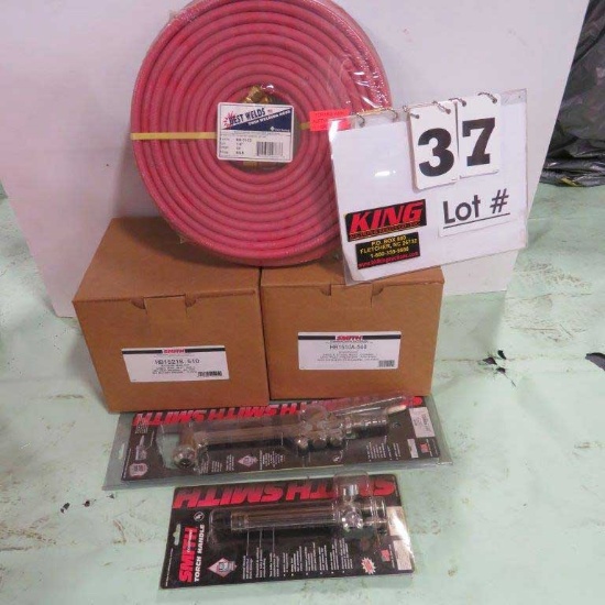 New Smith Heavy Duty Cutting Torch Outfit w/Gauges & 50' of Twin Weldng Hos