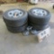 (4) Tire Rims, Used Hub Caps & Lug Nuts for 2500 Ram