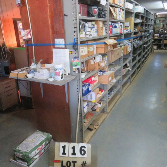 Shelves w/Contents:  Springs, Struts, Torque Converters, Shock Absorbers, Seals, Door Handles, Trans
