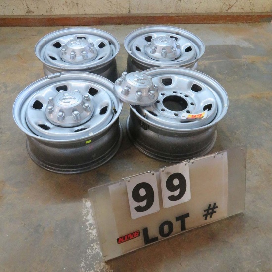 (4) Rims & Hub Caps for 2500 Ram Take-Offs 17"x7 1/2"  8 Lug