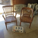 Pair of Oak Office Chairs