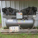 NAPA Mdl. 822309HBT 2x10 HP Air Compressor 120-Gal. Tank, 3-Phase Electric
