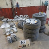 Mixed  Lot of Used Tires, Rims & Hub Caps for Toyota & Dodge Ram, (11) Tires ((3) are New)