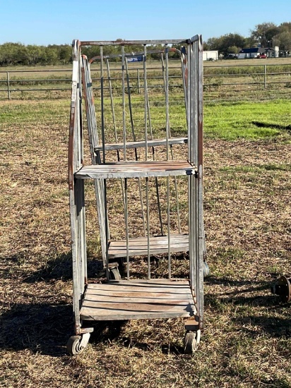 2 METAL ROLLING SHELVES