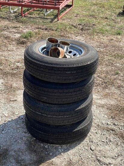 SET OF 6 LUG TRAILER WHEELS AND TIRES