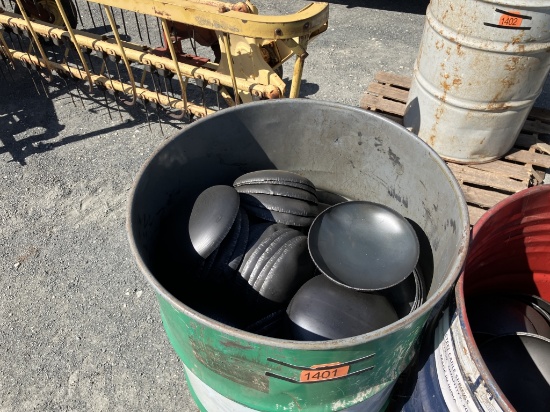 barrel of 8" pipe caps