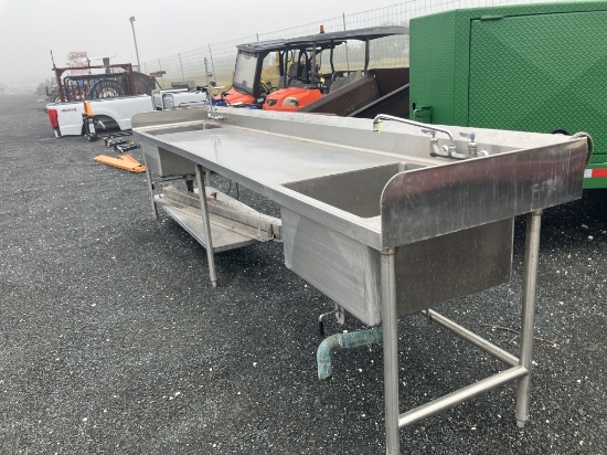 31'' X 13 FT DOUBLE STAINLESS SINK
