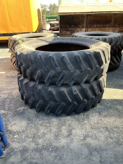 2 FIRESTONE 18.4 R38 REAR TRACTOR TIRES