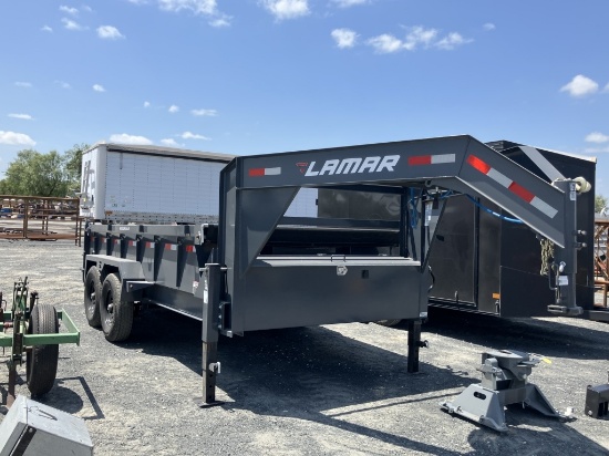 "2024 LAMAR DUMP TRAILER 84''X14FT W/TITLE
