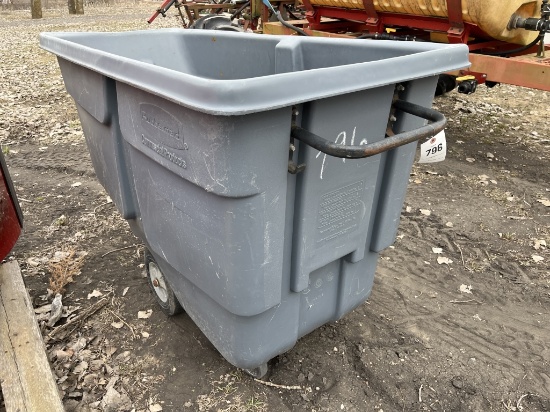Plastic Dump Cart on Wheels