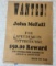 1970 Wanted John McFall Poster