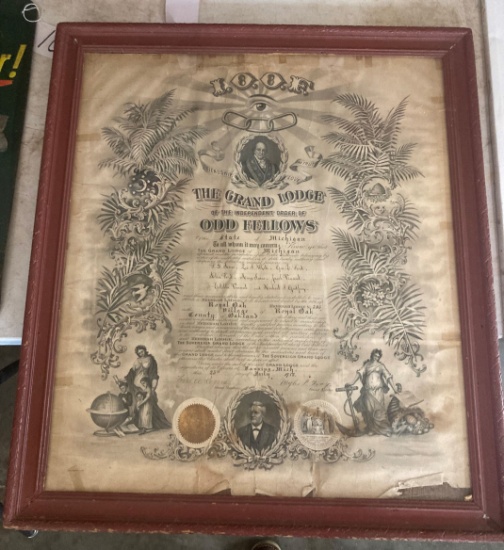 1915 Independent Order of Odd Fellows Certificate