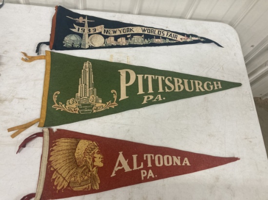(3) Vintage Pennants - Pennsylvania & World's Fair