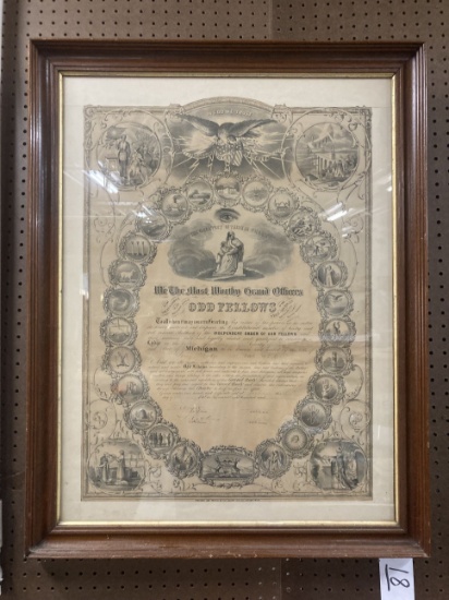 Independent Order of Odd Fellows Certificate