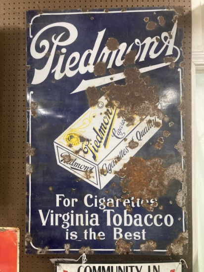 Piedmont Cigarettes/Virginia Tobacco Porcelain Sign