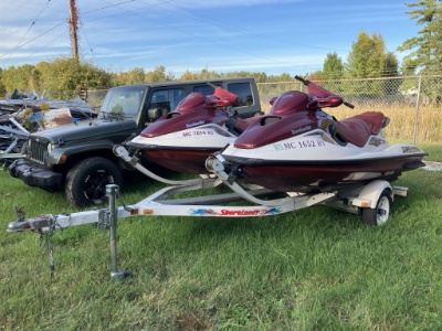 (2) Bombardier Grx Ltd Sea Doos W/shorelander Pwc Trailer