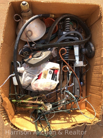 Box of miscellaneous including gopher traps, bearings, and much more