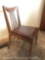 Mid Century Modern Tall Back Chair With Brown Vinyl Seat