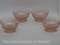 4 Vintage Anchor Hocking Pink Depression Glass coronation Footed Custard Cups