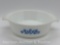 Anchor Hocking Milk Glass Fire King Blue Flowers Casserole