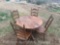 Vintage Round 42? Wooden table and 4 Wooden Chairs.