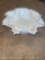 1960s White Blown Glass Fenton Ribbon Bowl