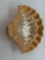 Vintage 1960S ANCHOR HOCKING GOLDEN PEACH LUSTER WARE CLAM SHELL DISH