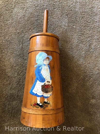 Freestanding wood butter churn