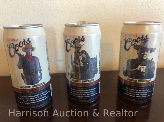Original Coors John Wayne Cancer Awareness collectible beer cans