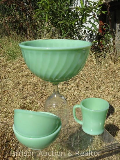 Vintage Fire King Anchor Hocking Jadeite 4 Piece